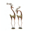 Set of 2 Antique Iron Deer Figurines
