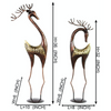 Set of 2 Antique Iron Deer Figurines