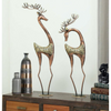 Set of 2 Antique Iron Deer Figurines