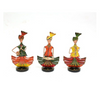 Set of 3 Multicolor Wrought Iron Human Figurines – Vibrant Elegance Trio
