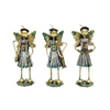 Set of 3 Silver Wrought Iron Human Figurines Contemporary Elegance Trio
