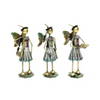 Set of 3 Silver Wrought Iron Human Figurines Contemporary Elegance Trio