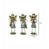 Set of 3 Silver Wrought Iron Human Figurines Contemporary Elegance Trio