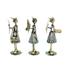 Set of 3 Silver Wrought Iron Human Figurines Contemporary Elegance Trio