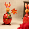 Set of 3 Small Painted Iron Rabbit
