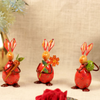 Set of 3 Small Painted Iron Rabbit